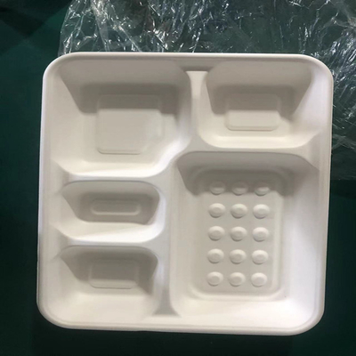 Kotak makan siang PVA putih yang terdegradasi air dibuat khusus dan ramah lingkungan