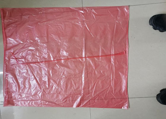 Tas cucian larut air panas berwarna merah muda untuk linen rumah sakit 840mm x 660mm x 25um