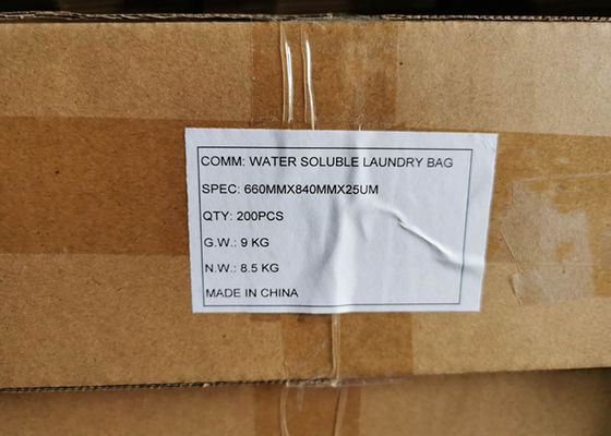 Kantong cuci untuk pakaian kotor, larut dalam air panas - Ekonomi, Polyvinyl Alcohol Film, Jelas - 0,8 mil